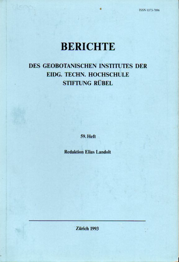 Geobotanischen Institut der ETH  59. Heft. 1993 