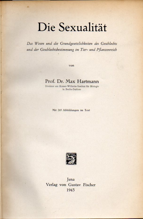 Hartmann,Max  Die Sexualität 