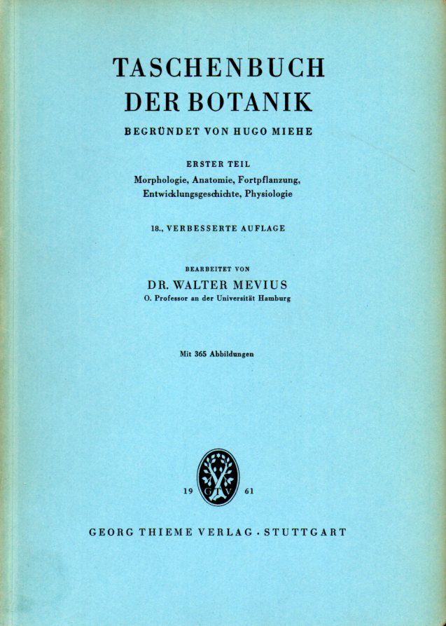 Mevius,Walter  Taschenbuch der Botanik 