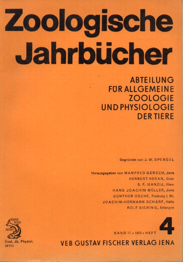 Zoologische Jahrbücher  Band 77. Heft 4. 1973 