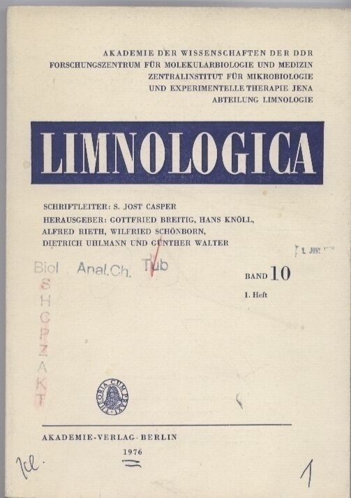 Limnologica  Band 10. Heft 1 und 2 1976 (2 Hefte) 