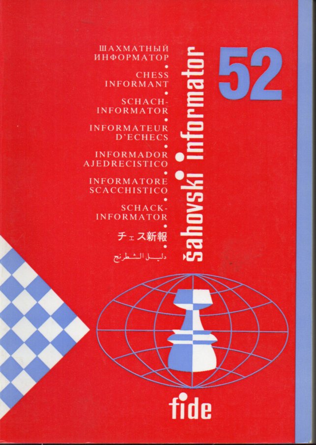 Schach-Informator  Schach-Informator 52 VI-IX 1991 