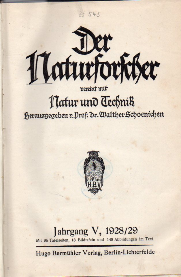 Der Naturforscher  Jg. V. 1928/29 