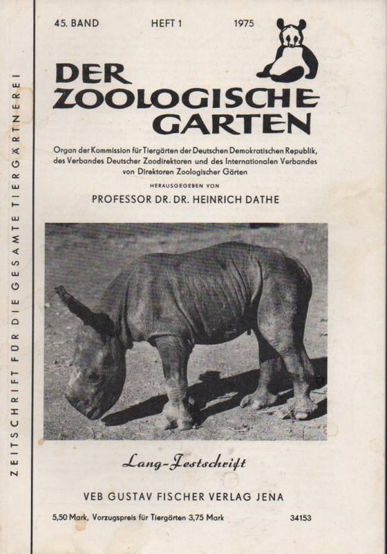 Der Zoologische Garten  Der Zoologische Garten 45.Band 1975 Heft 1 bis 4/6 (4 Hefte) komplett 