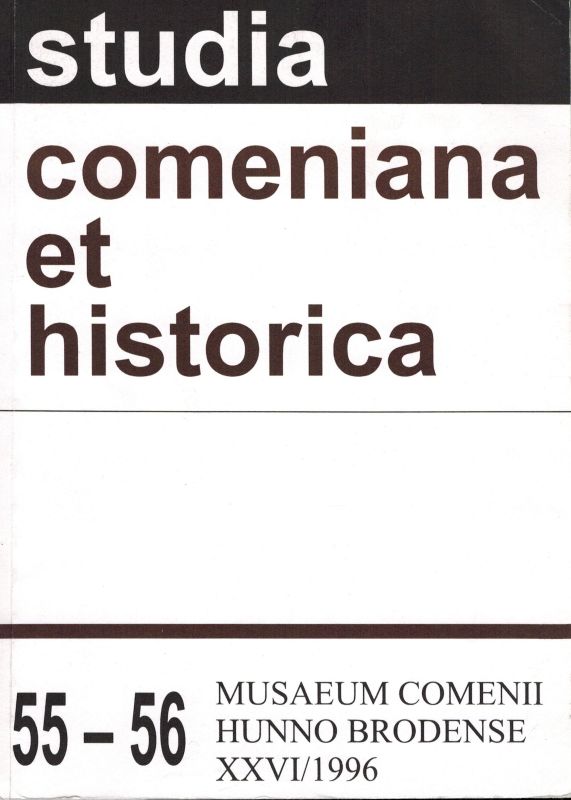 studia comeniana et historica  studia comeniana et historica Heft 55-56 XXVI / 1996 