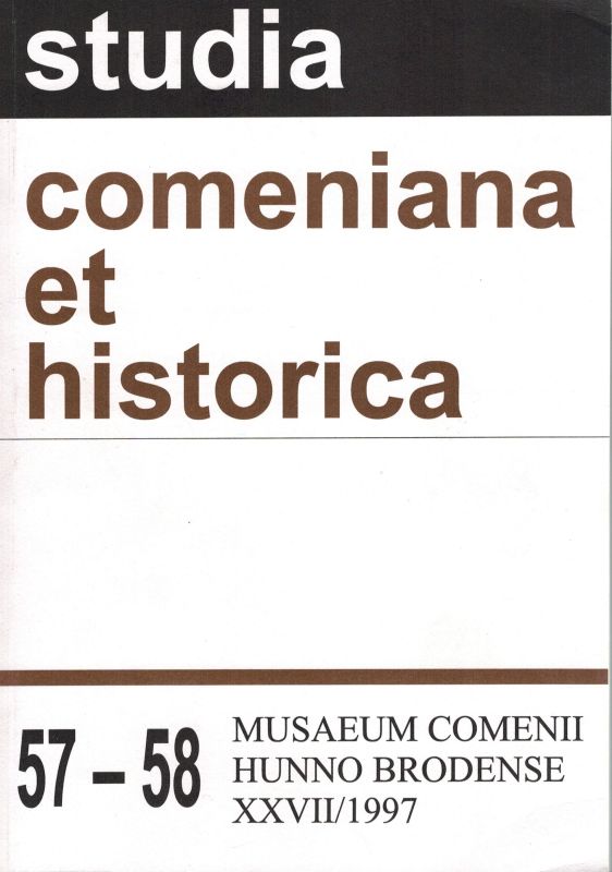 studia comeniana et historica  studia comeniana et historica Heft 57-58 XXVII / 1997 
