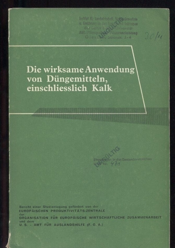 FATIS  Die wirksame Anwendung von Düngemitteln, einschliesslich Kalk 