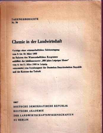 Forschungsrat der DDR  Chemie in der Landwirtschaft 