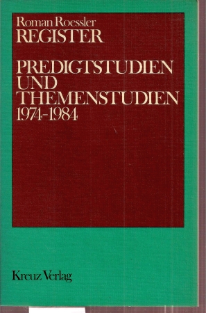 Roessler,Roman  Register Predigtstudien 