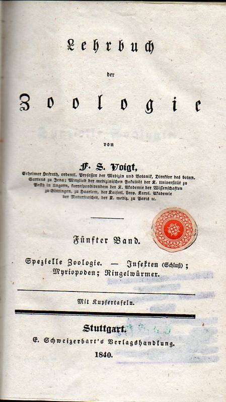 Voigt,F.S.  Naturgeschichte der drei Reiche.11.Band.Lehrbuch der Zoologie.5.Band 