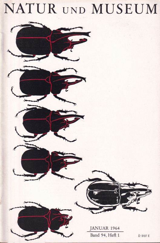 Natur und Museum  Band 94.1964.Heft 1 bis 6 und 8 bis 11 (10 Hefte) 