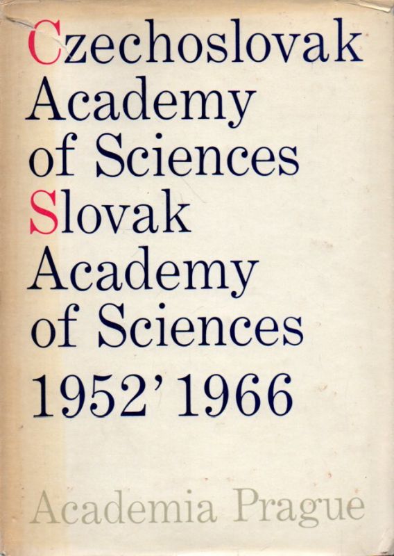 Czechoslovak Academy of Sciences  Czechoslovak Academy of Sciences Slovak Academy of Sciences 1952,1966 