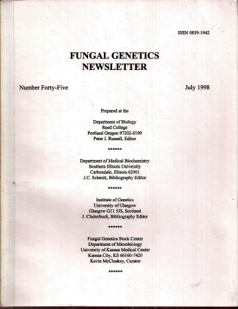 Fungal Genetics Stock Center  Fungal Genetics Newsletter Number Forty-Five, July 1998 