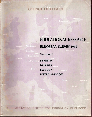 Council of Europe  Educational Research European Survey 1968 Volume I 