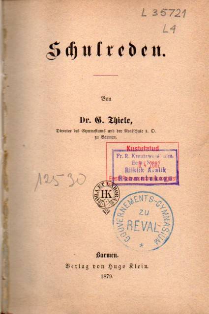 Thiele,G.  Schulreden 