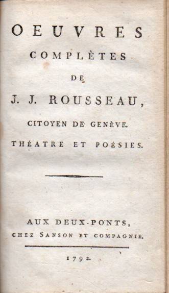 Rousseau,J.J.  Oeuvres completes de 