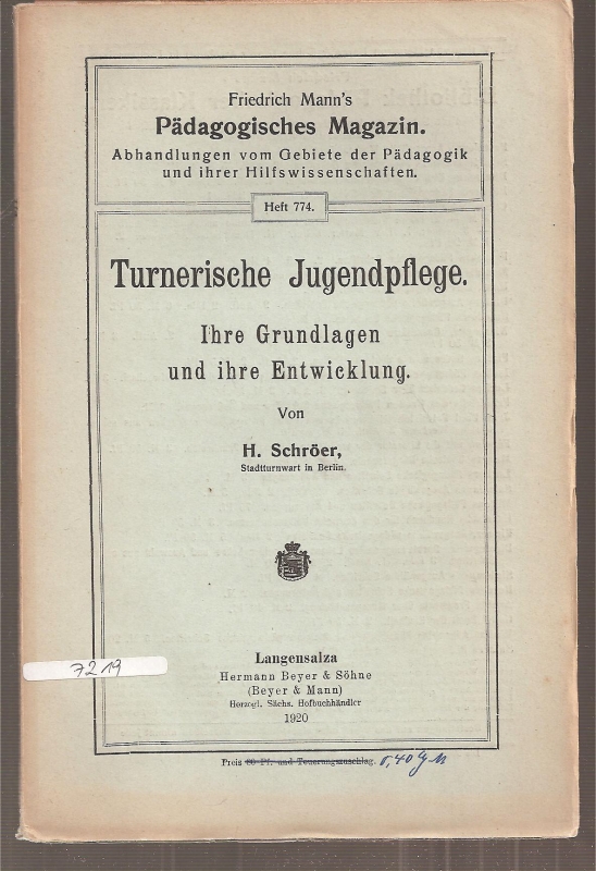 Schröder,H.  Turnerische Jugendpflege 