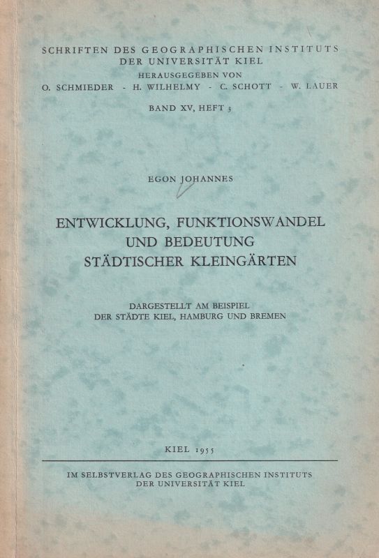 Johannes,Egon  Entwicklung,Funtionswandel und Bedeutung städischer 