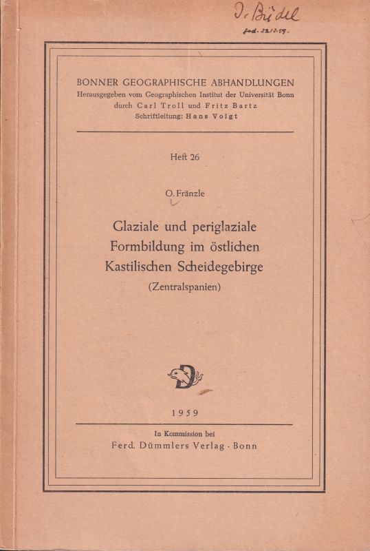 Fränzle,O.  Glaziale und periglaziale Formbildung im östlichen Kastilischen 