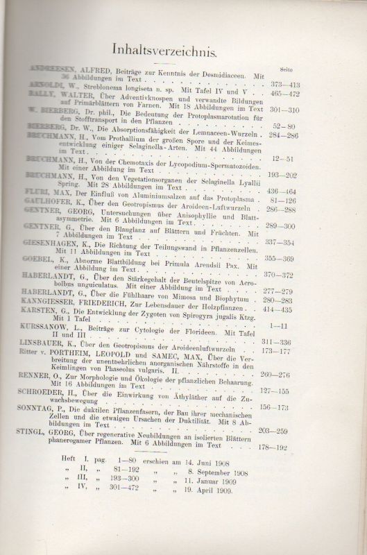 Flora  Flora oder Allgemeine Botanische Zeitung 99.Band 1909 