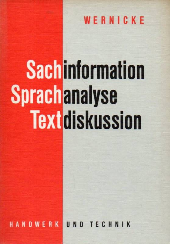 Wernicke,Uta  Sachinformation Sprachanalyse Textdiskussion 