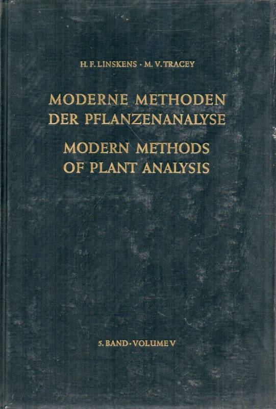 Linskens,H.F.+M.V.Tracey  Moderne Methoden der Pflanzenanalyse.5.Band 