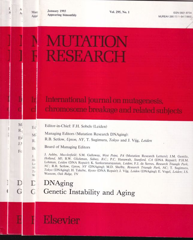 Mutation Research  Jahr 1993.Volume 295 (No.1-6) 3 Hefte 