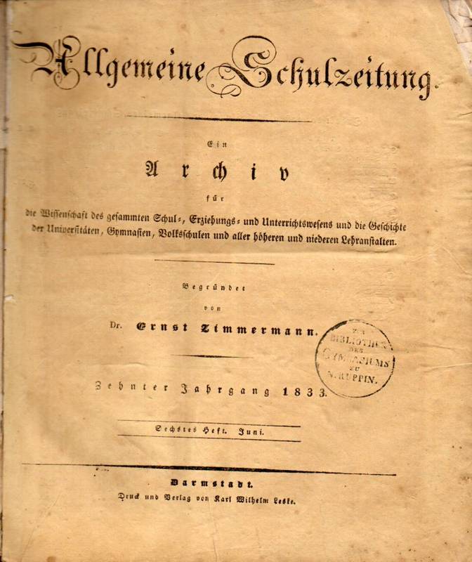Allgemeine Schulzeitung  10.Jahrgang 1833.6.Heft 