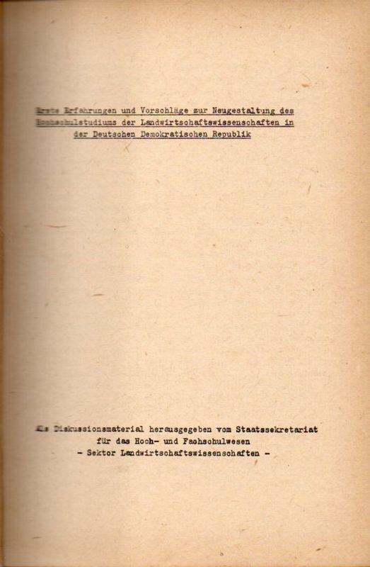 Staatssekretariat für das Hoch- und Fachschulwesen  Erste Erfahrungen und Vorschläge zur Neugestaltung des Hochschul 