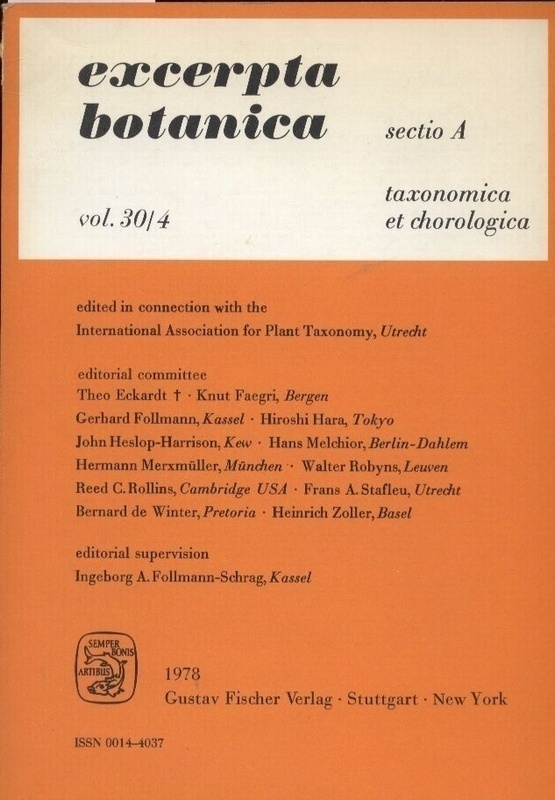 Excerpta botanica  Sectio A. Vol. 30/4. Taxonomica et chorologica 