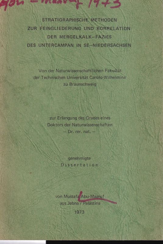 Abu-Maaruf,Mustafa  Stratigraphische Methoden zur Feingliederung und Korrelation der 