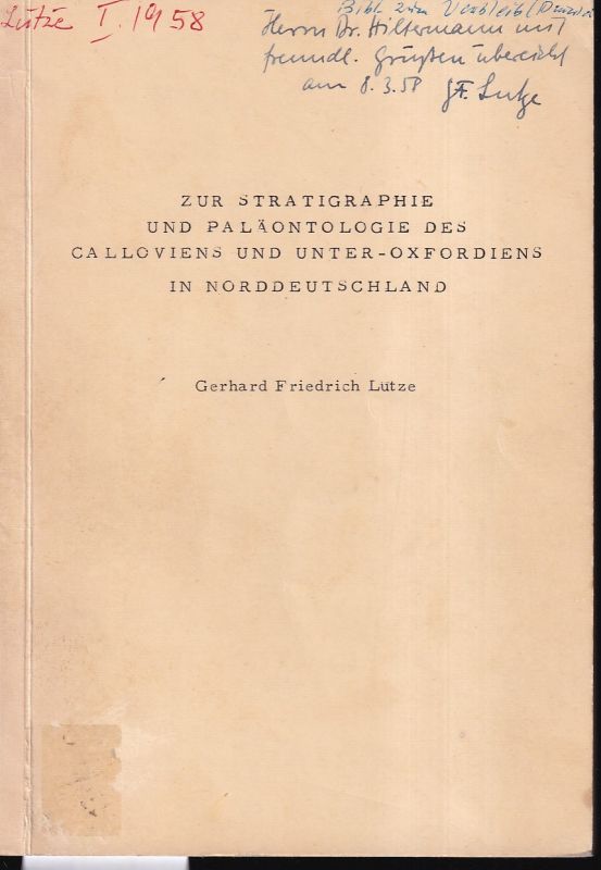 Lütze,Gerhard Friedrich  Zur Stratigraphie und Paläontologie des Calloviens und 