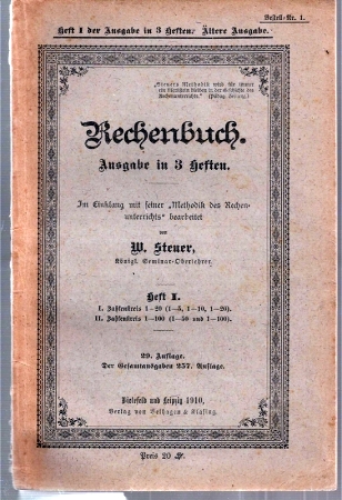 Steuer,W.  Rechenbuch Heft I Zahlenkreis 1-20 und 1-100 