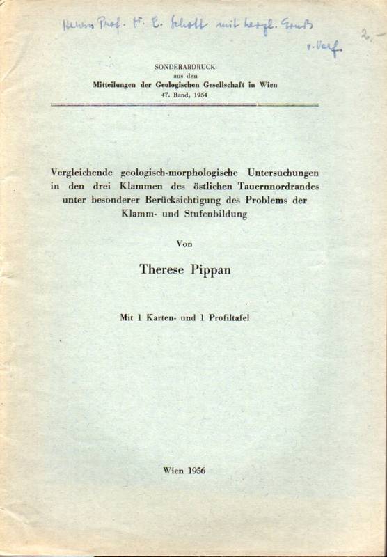 Pippan,Therese  Vergleichende geologisch-morphologische Untersuchungen in den drei 