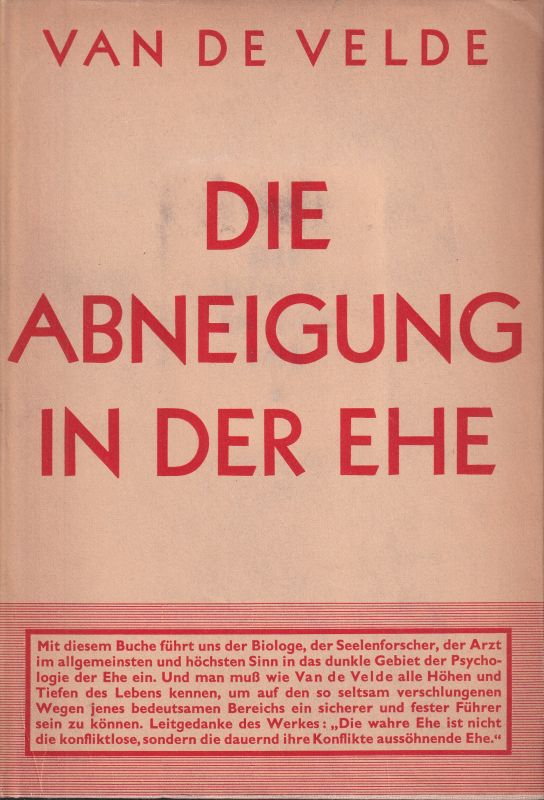 Velde,Th.H.van de  Die Abneigung in der Ehe 