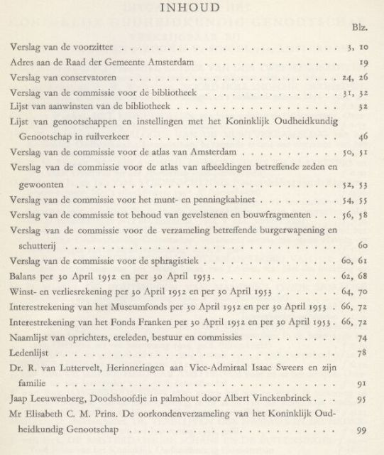 Koninklijk Oudheidkundig Genootschap  Koninklijk Oudheidkundig Genootschap XCIV bis XCV Jaarverslagen 1951 