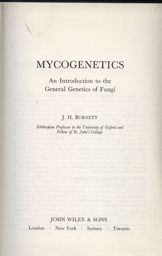 Burnett,J.H.  Mycogenetics 