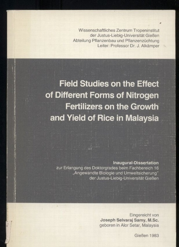 Samy,Joseph Selvaraj  Field Studies on the Effect of Different Forms of Nitrogen Fertilizer 