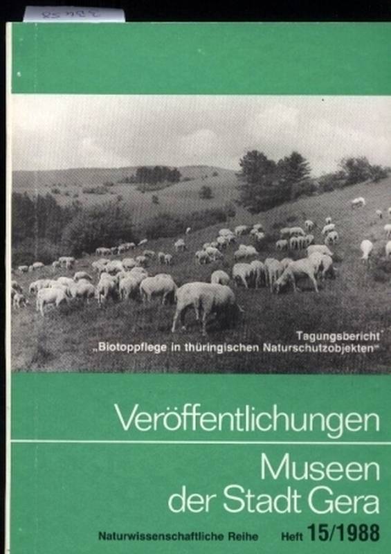 Museen der Stadt Gera  Veröffentlichungen Heft 15. 1988 