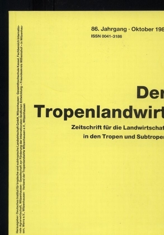 Der Tropenlandwirt  86. Jg. 1985 