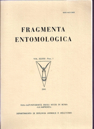 Fragmenta Entomologica  Volume XXXIII - Fasc. 1 und 2. 2001 (2 Bände) 