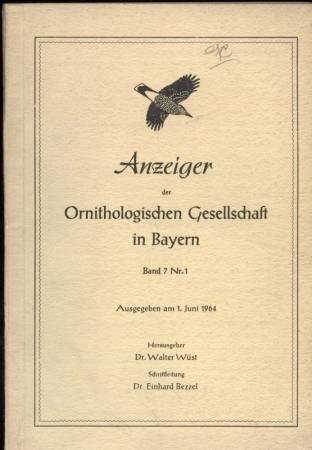 Anzeiger der Ornithologischen Gesellschaft Bayern  Band 7. Nr.1-7. 1964-1966 (7 Hefte) 
