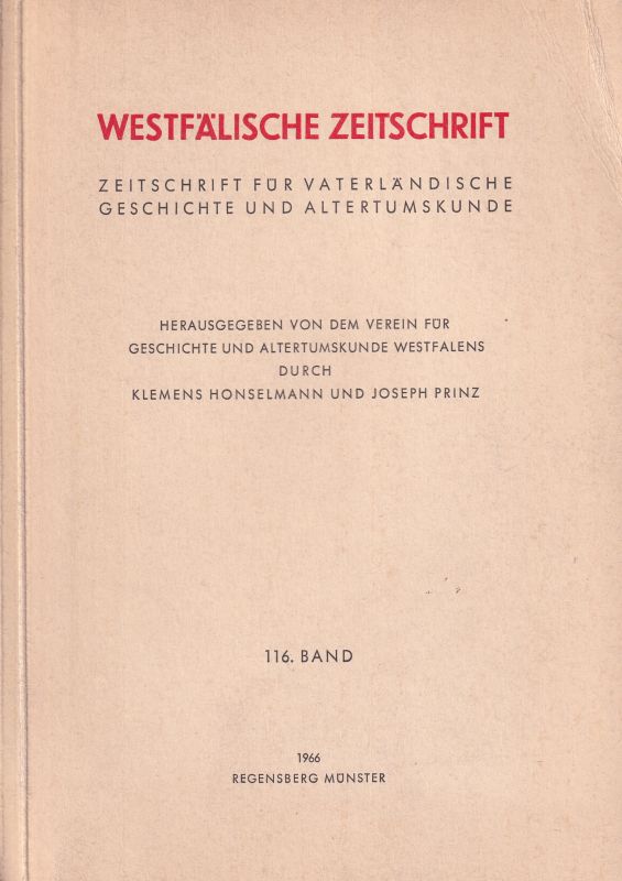 Westfälische Zeitschrift  Westfälische Zeitschrift 116. Band 1965 