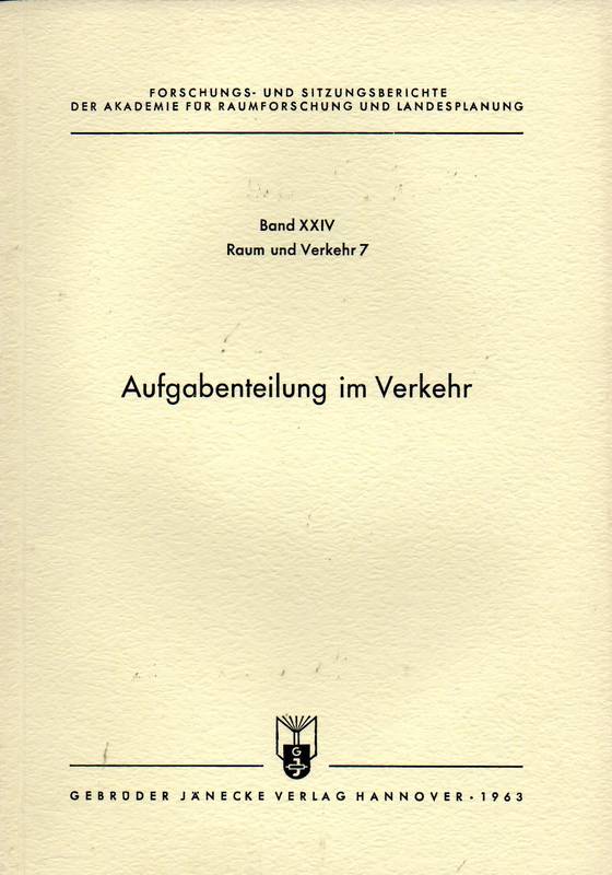 Linden,W.+P.Helfrich+F.J.Schroiff u.a.  Aufgabenteilung im Verkehr 