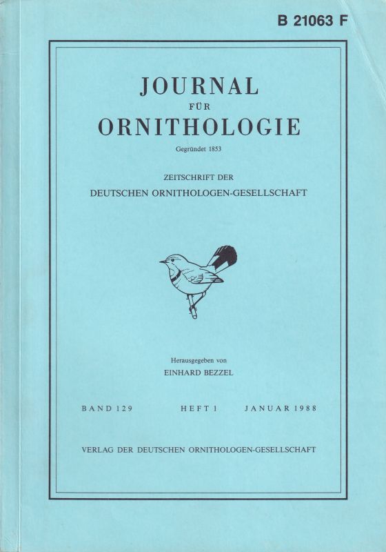 Journal für Ornithologie  Journal für Ornithologie 129.Band 1988 Heft 1-4 (4 Hefte) 