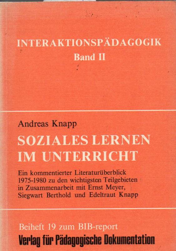 Knapp,Andreas  Soziales Lernen im Unterricht 
