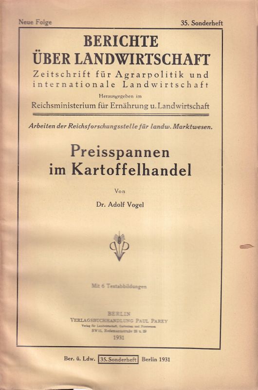 Vogel,Adolf  Preisspannen im Kartoffelhandel 