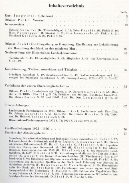 Pickl, Othmar (Hsg.)  XX.Bericht der Historischen Landeskommission für Steiermark über 