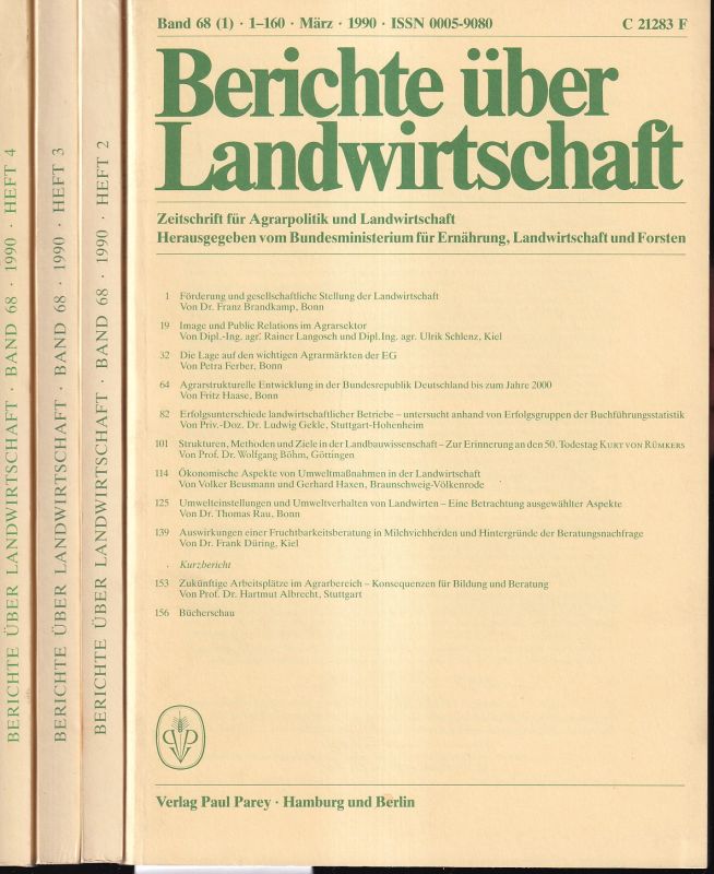 Berichte über Landwirtschaft  Berichte über Landwirtschaft 68.Band 1990 