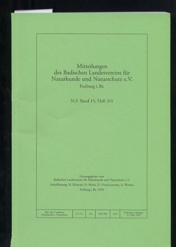 Badischer Landesverein für Naturkunde und  Naturschutz.Mitteilungen. N.F. Band 15, Heft 3/4 (1 Heft) 